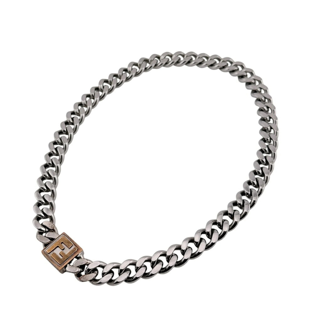 FENDI 7AJ293 F Necklace Chain Silver